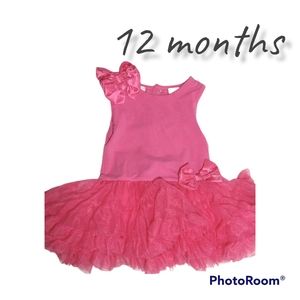 FAO Baby Girl Pink Dress Bodysuit, 12 months